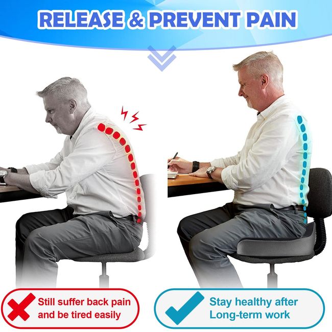 Memory Foam Seat/Chair Cushion For Relieves Back,Sciatica Pain,Tailbone  Pain,Coccyx,Degenerating Disc,Orthopedic,Osteoarthritis,Sacrum,Prostate  Cushion,Low Back Pain Cushion,Hip Shaping 