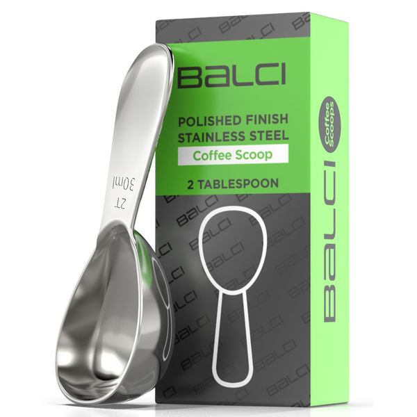 BALCI - Stainless Steel Coffee Scoop (2 Tablespoon Scoop) Exact Measuring Spoon for Coffee, Tea, Sugar, Flour and More! …