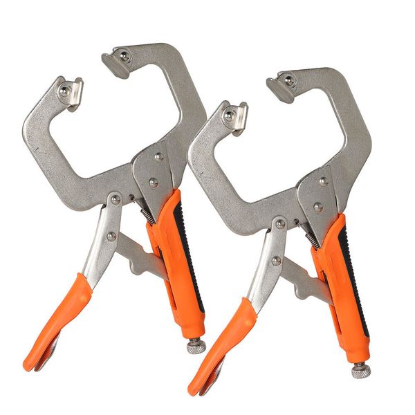 New 2 Pack C-Clamps Set 11" Heavy Duty C-Clamp Locking Pliers W/ Swivel Pads