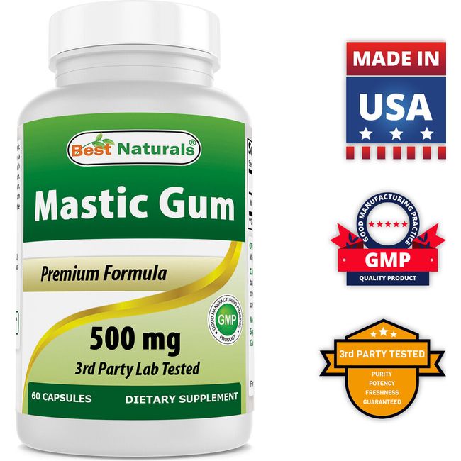 Mastic Gum, 1,000 mg, 60 Veggie Capsules (500 mg per Capsule)