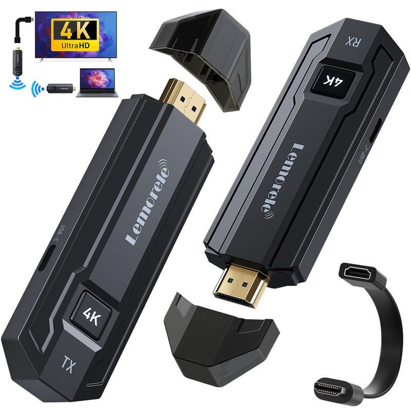 4K Wireless HDMI Radio, Portable, Small Transmitter, Receiver, 2.4G ...