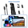 Multi USB Charging Adapter Cable Kit, USB C to Ligh-ting Adapter Box, Conversion Set USB A Type C Lightn-ing Micro Adapter Kit,60W Charging and Data Transfer Cable Kit Sim Tray Eject Tool Slots