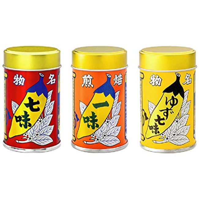 Hachimanya Shichimi Chili Pepper, Yuzu Shichimi, Roasted Pirates (Made in Japan), Set of 3 Types