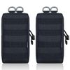 FUNANASUN 2 Pack Molle Pouches Tactical Compact Water Resistant EDC Pouch (Black)