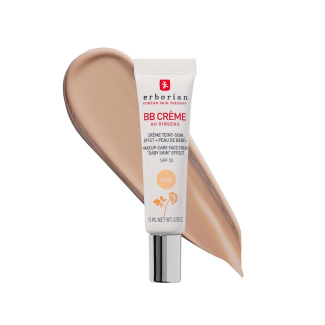 Erborian BB Creme mit Ginseng - Getönte Creme - Pflege mit "Babyhaut-Effekt" - 5-in-1 koreanische Gesichtspflege mit LSF 20 - Nude - 15 ml