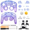Custom Replacement Shell Clear Material for eXtremeRate GameCube Controller, Soft Touch Grip Replacement Housing Shell Button for GameCube Controller (Controller not included) "Blue and Purple