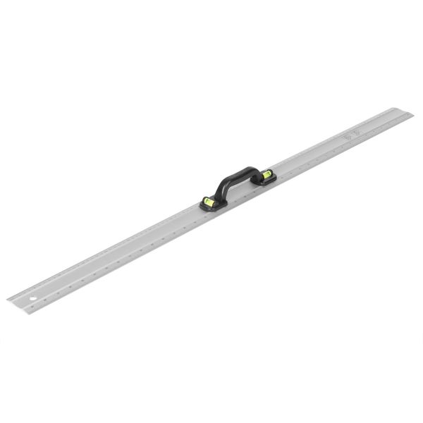 Bonetti Aluminium Metal Ruler & Spirit Level, 1000mm Length with Inch and CM Measurements, Two Spirit Gauges (90 and 180 Degree), Handle - Professional Hand Tools