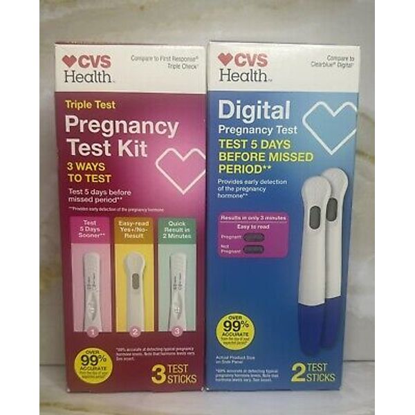 CVS Health Digital &Reg Pregnancy Tests Total Of 5 Comp To Clearblue Digital