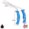 Cuda 9-Inch Pistol Grip Needle Nose Fishing Pliers with Integrated Crimper and Titanium, Fluorocarbon and Mono Cutters, Blue, (18096)