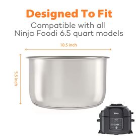 Goldlion Stainless Steel Inner Pot Compatible with Ninja Foodi 6.5