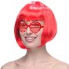 BDSHUNBF 5PCS Short Bob Wig, Heat Resistant Synthetic Wigs, Women's Wigs for Daily Party, Shoulder Length Wig, Costume Colorful Cosplay, Bachelorette Neon Party Favors, Halloween Decorations(Red)