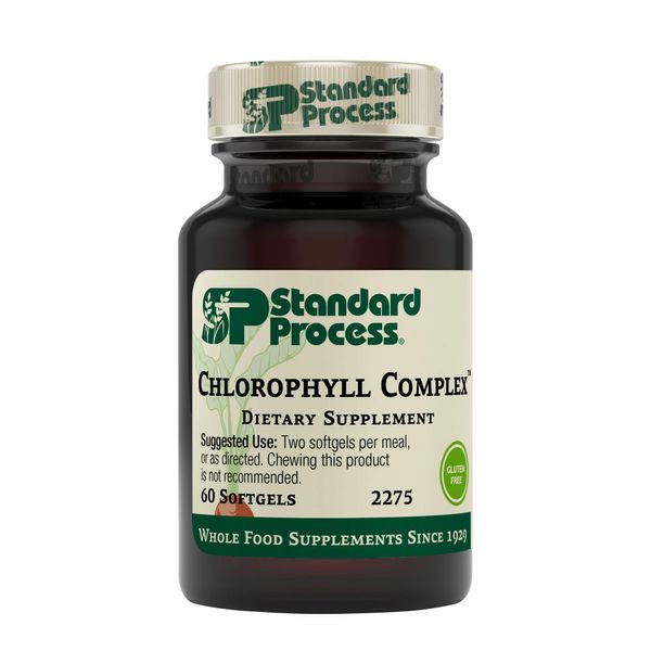 Standard Process Chlorophyll Complex - Immune Support, Antioxidant Activity, Skin Health and Hair Health Support with Vitamin A, Sunflower Lecithin, Buckwheat, Spanish Moss, and More - 60 Softgels