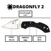 Spyderco Dragonfly 2 VG-10 Black Straight Blade C28PBK2