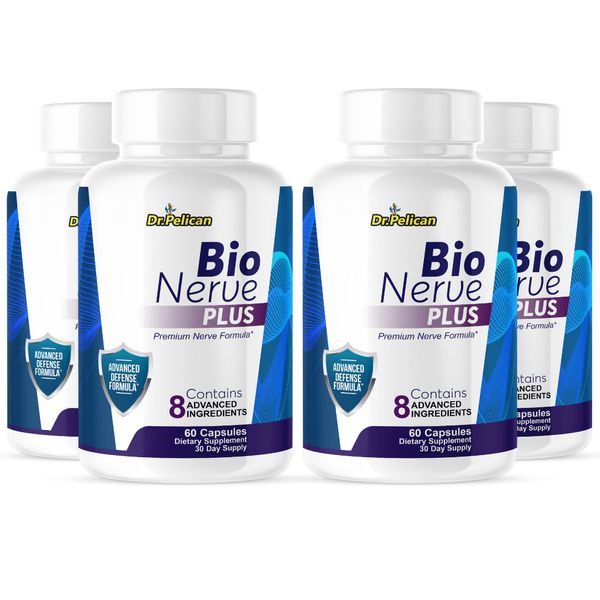 Bio Nerve Plus- Nerve & Brain Support- 4 Bottles- 240 Capsules
