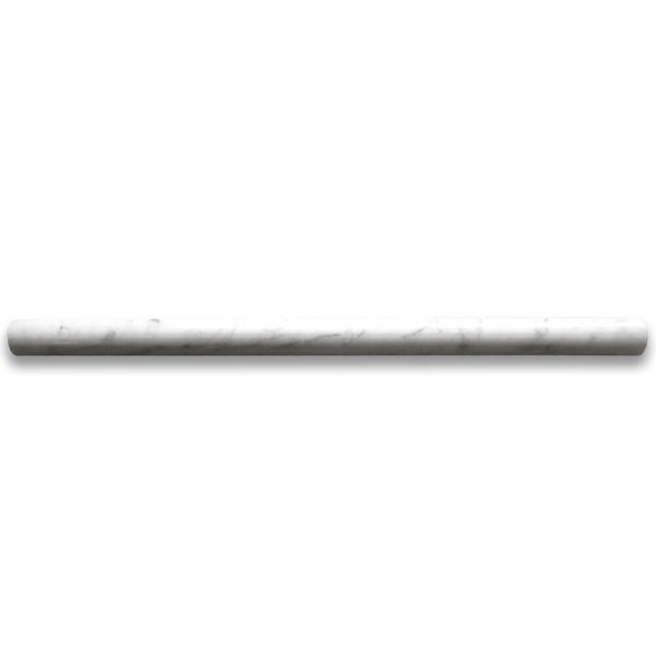 C18P Carrara Marble Pencil Liner Trim Molding Venato Carrera Polish 3/4x12