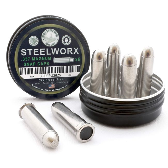 Steelworx 357 Magnum Stainless Steel Snap Caps (6 Pack)