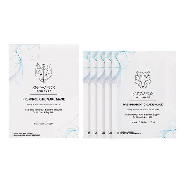 SNOW FOX SKINCARE SAKE Face Pack (5 per Box), Liquor Ingredients