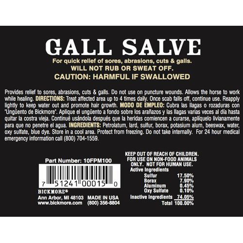 Bickmore Gall Salve Wound Cream For Horses 5oz - For Quick Equine Relief of Sores, Abrasions, Cuts and Galls