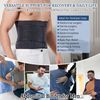 Reian Abdominal Binder for Men – Post-Surgery Support and Core Stability, Adjustable Compression Wrap (Black, Medium)