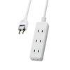 Elecom T-TS02-2430WH Power Strip 4-Outlet Swing Plug 3m White