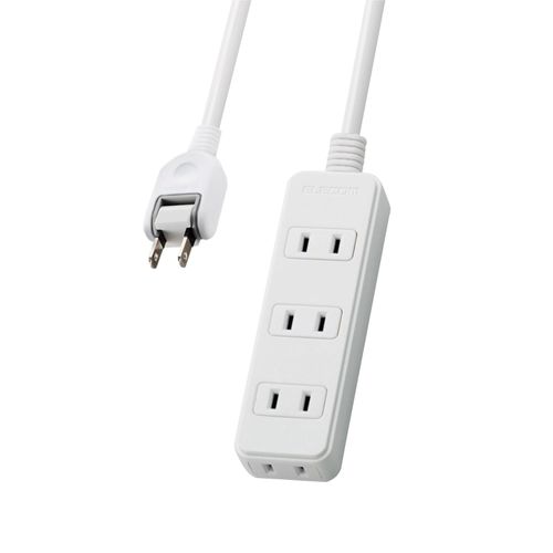 Elecom T-TS02-2430WH Power Strip 4-Outlet Swing Plug 3m White