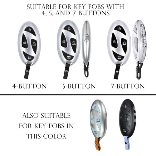 TANDRIVE Key Fob Cover for Hyundai 2025 2024 Tucson Elantra Santa Fe Kona Sonata IONIQ, 4 5 7-Button, Silicone, 2-Pack, Black and Red