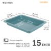 CHEFMADE Baking Sheet Pan, Nonstick 15-Inch Lasagna pan, Deep Baking Bakeware for Oven（Green）
