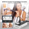 2000W Step Down Converter, 220V to 110V Voltage Converter with 3AC+4 USB(1USB C）