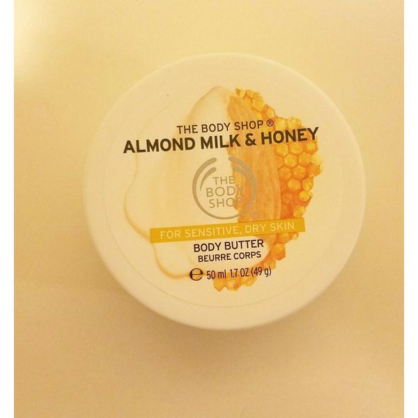 New The Body Shop Almond Milk & Honey Body Butter 50ml For Sensitive ,dry skin