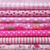 Qililandiy 7pcs Large Size Assorted Patterns Fabric Material for Patchwork Quilting 50 * 50cm (Pink)