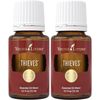 Young Living Thieves Essential Oil Blend 15ml, (Pack of 2) - Rosemary - Revitalized Breathing - Eucalyptus - Topically and Aromatically