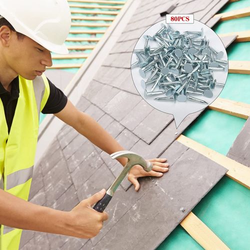 Drado Galvanised Felt Nails Roofing Nails 20mm 80pcs Clout Nails for Wood Sheds Summer Houses Outdoor