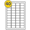 LABELS4U 50 Sheets A4, 40 Labels per Sheet, Size 45.7 x 25.4mm (2000 Labels)