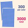 3000 Pack - 10mm Coloured Dot Stickers Sticky Labels - 10 Colours