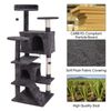 55" Cat Tree Cat Scratching Condo Kitten Tower Playhouse W/ Cave & Ladders