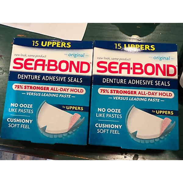 Sea-Bond Secure Denture Adhesive Seals, Original Uppers, Zinc-Free, 15 count/box