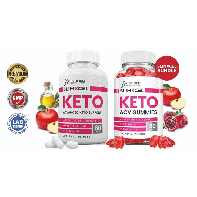 SlimXcel Keto ACV Gummies 1000mg & Keto ACV Pills 1275MG Bundle