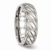 Chisel Stainless Steel Brushed and Polished Grooved Ring Size 8