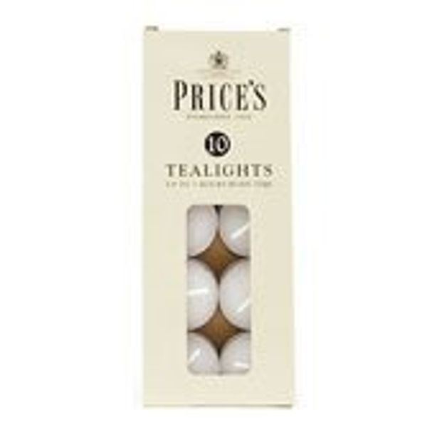 Prices White Tealights Tray 10 Pack
