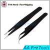 False Individual Extension Eyelash Tweezers Makeup Tool Kit (2 Pcs)