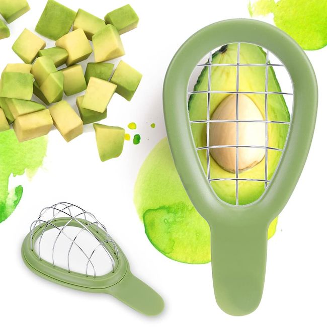 Watris Veiyi Avocado Cutter, Avocado Cube Maker, Fruit Avocado Slicer Tool, Cuber Dicer Tool, Cool Kitchen Gadgets, Stainless Steel Cutter Peeler Pitter