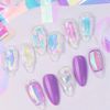 CHANGAR 5 Colors Gradient Aurora Glass Paper Nail Sticker, Reflective Mirror Design Broken Glass Stripe Line Paper Nail Decals 3D Broken Glass Pieces Mirror Foils DIY Nail Art Decoration (5 Boxes)