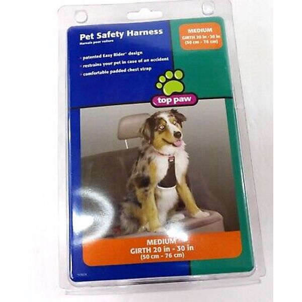 Dog Pet Safety Harness Black Medium Girth 20-30in. NEW