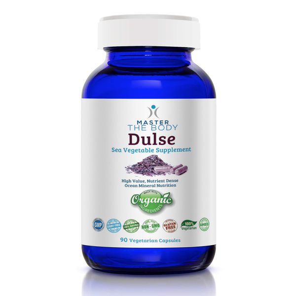 Master The Body Dulse Capsules - Certified Organic 650 MG/Capsule, 1300 MG/2 Capsules - 90 Count Bottle