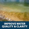 Airmax EcoBoost PRx Natural Pond Water Clariﬁer, Binds Excess Phosphates & Contaminants for Clear Water, Safe for Pets, Plants & Fish, Treats ¼ Acres, 4 Month Supply, 20 Scoops, 10 lb