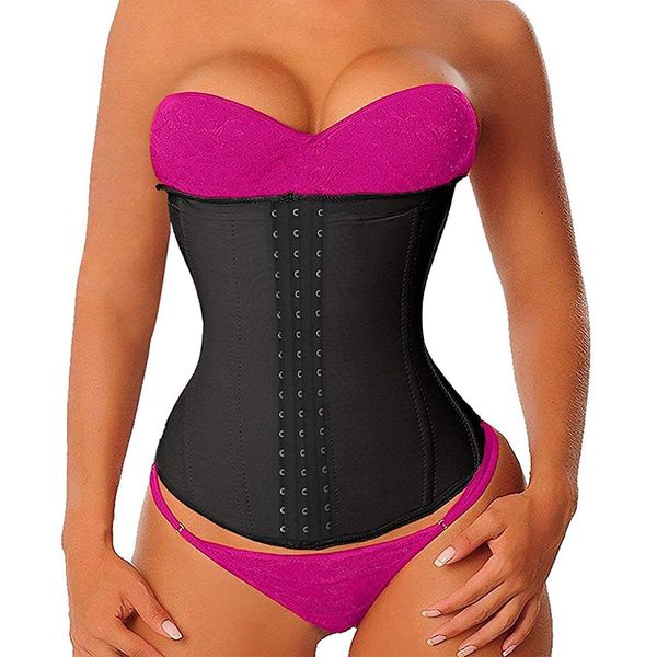 YIANNA Women's Latex Waist Trainer Long Torso Underbust Corsets Cincher Sport Girdle Body Shaper Plus Size, (Black, 4XL)