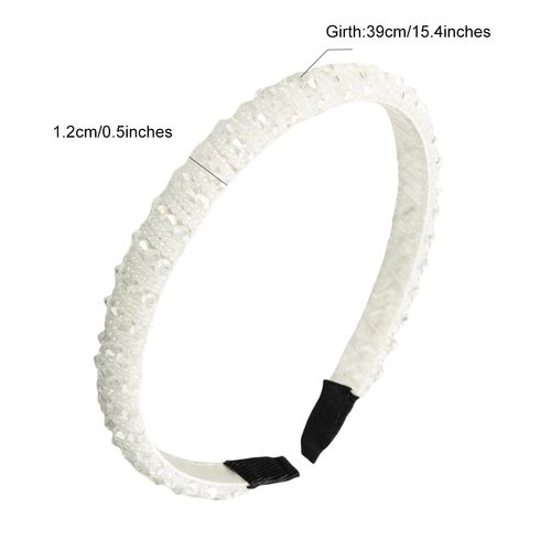 scicent White Headband Rhinestone Beaded Head Band Fashion Crystal Headbands Bridal Party Prom Wedding Hairband Hair Accessories for Women - 16511