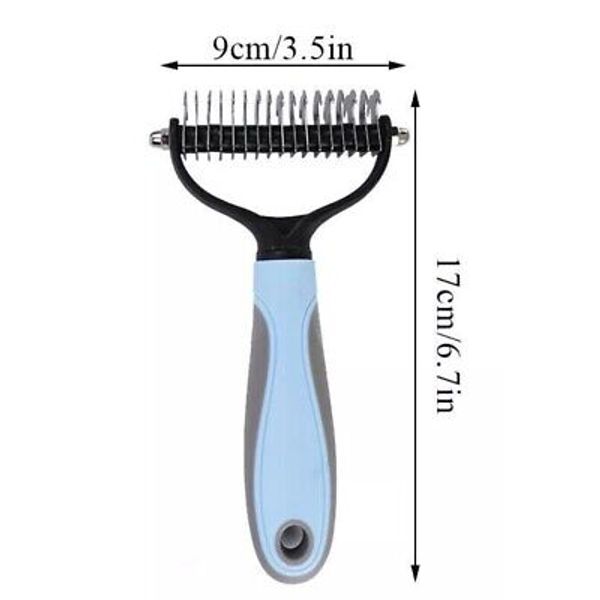 Pet Grooming Tool 2 Sided Undercoat Dog Cat Shedding Comb Brush Pet