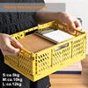 Spesh 2 Pcs Collapsible Storage Boxes Mini Storage Crates Stackable Storage Baskets Plastic Folding Crates for Kitchen,Living Room,Office(22*15*9cm,Blue+Dark Green)