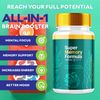 Super Memory Formula Advanced Brain Pills Natural Nootropic Support 60 Capsules